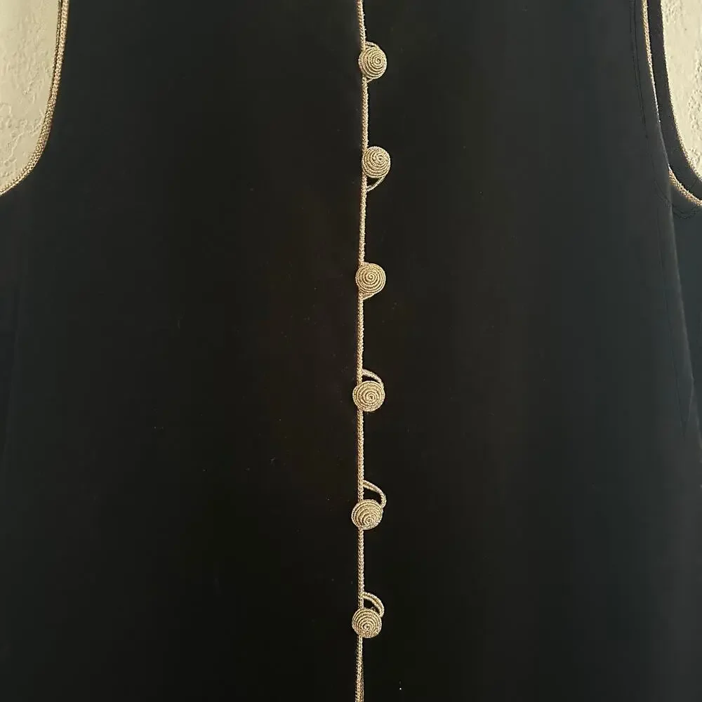 rare Saint Laurent Paris Russian Velvet Midi Vest Black size FR 34 Caftan Cotton